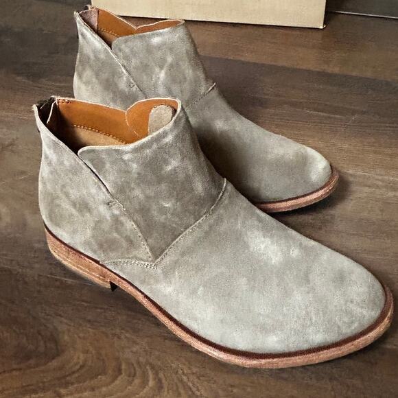 KORK EASE Pewter Women's Zip Back Ankle High Boots Leather Upper NEW in Box - Picture 4 of 12